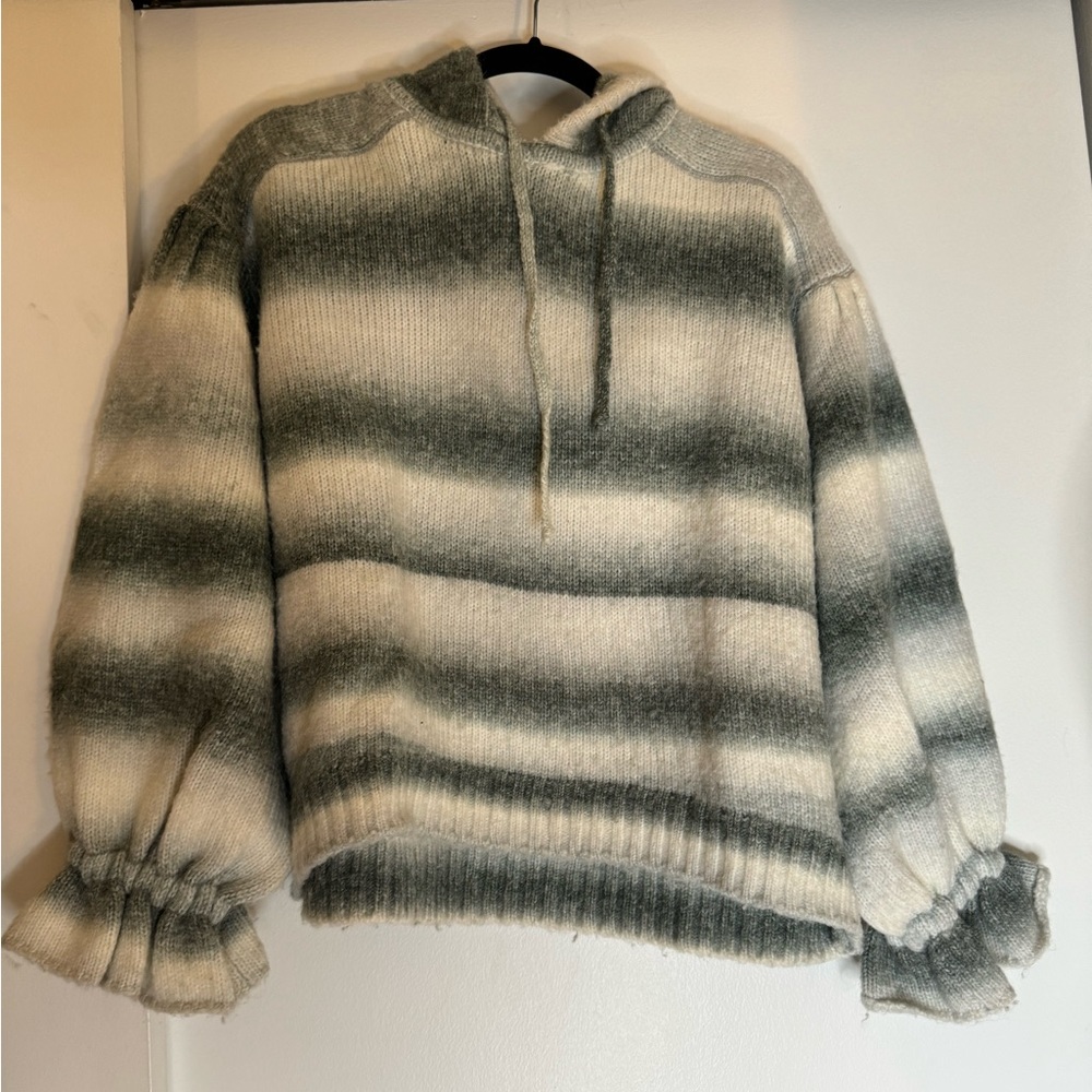 Grey and white Something Navy Hoodie Sweater